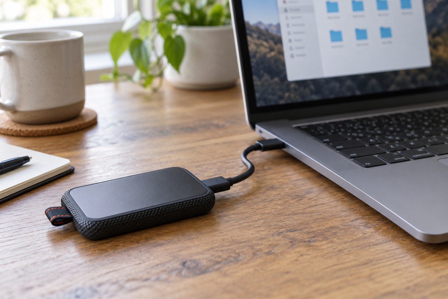 Eine externe Festplatte für Backups einsetzen