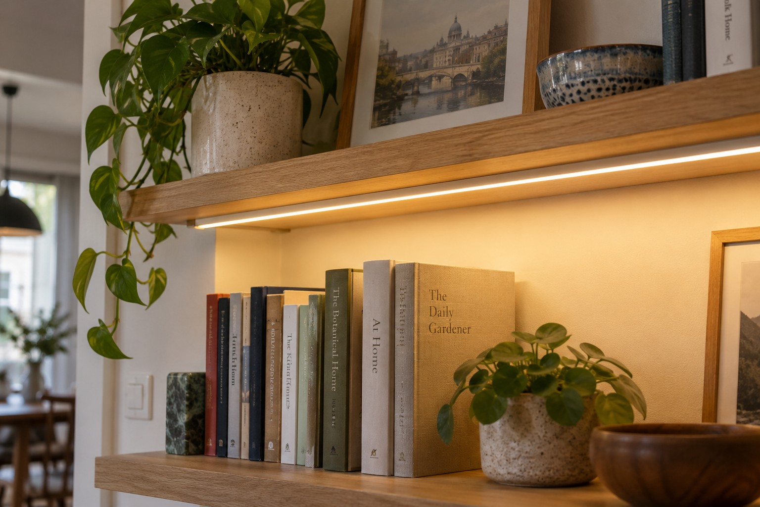 Ein Regal mit LED-Band beleuchten