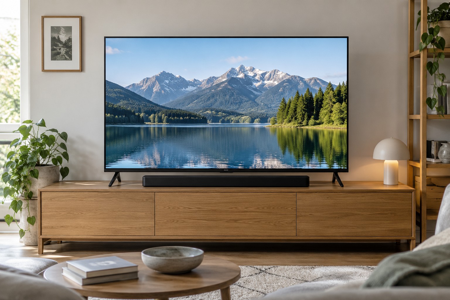 Eine Soundbar vor dem Fernseher platzieren